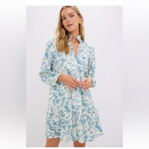 Tuckernuck Jardin De Fleurs Crinkle Palmerston Dress Floral Blue and White Dress
